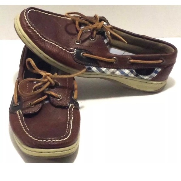 Sperry Shoes - SPERRY TOP SIDER Brown Leather and Plaid Boat Shoe